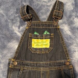 Kids Denim Overalls with John Deere patches